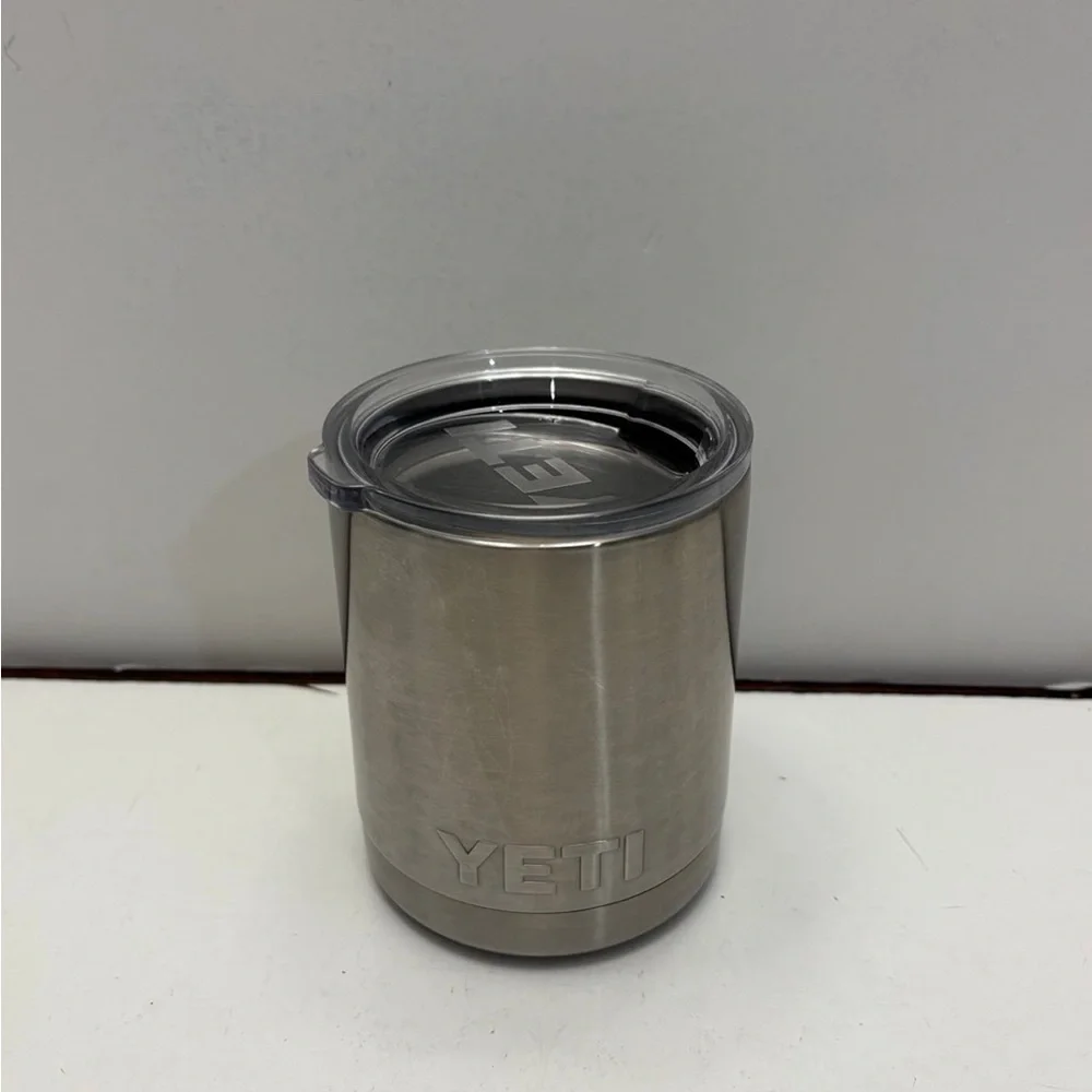 YETI Rambler 10 oz Lowball stainless steel vacuum insulated tumbler.